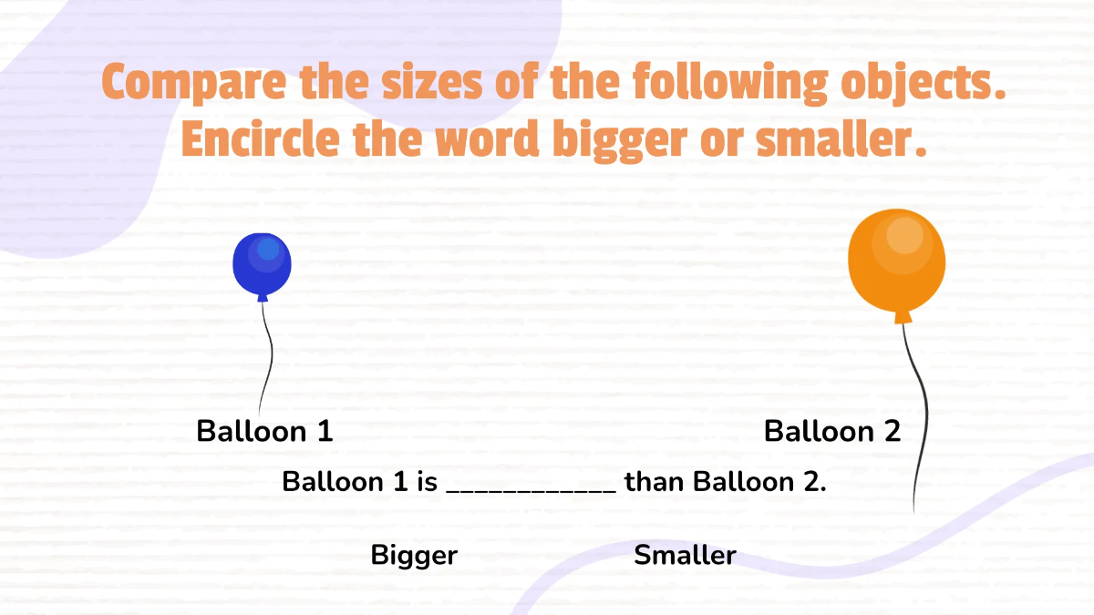 Free Comparing Sizes and Lengths of Object Template to Edit Online
