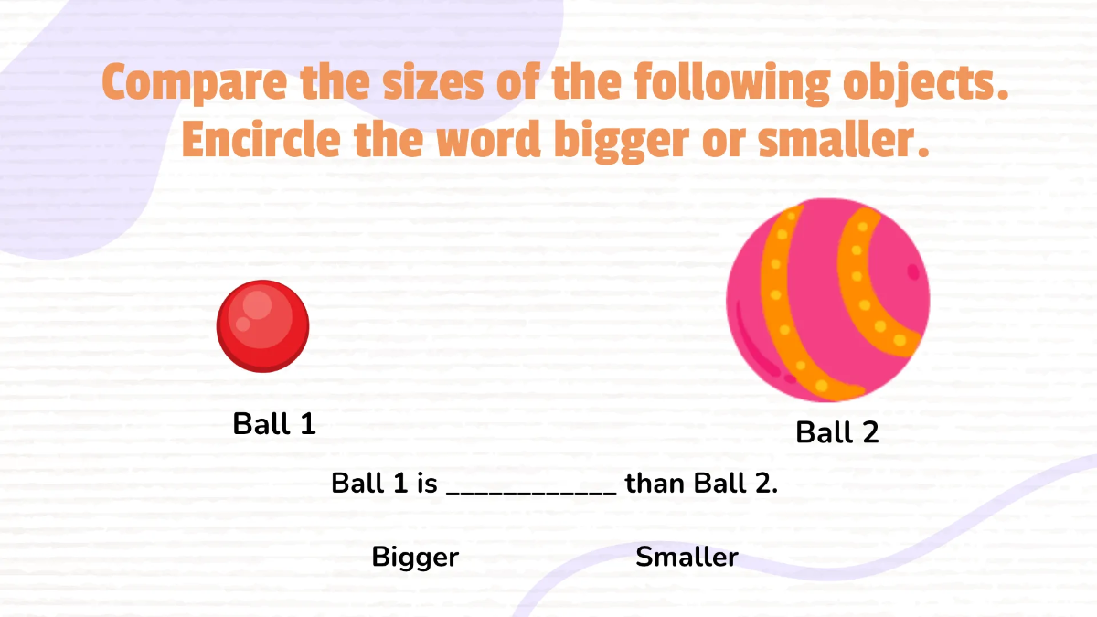 Free Comparing Sizes and Lengths of Object Template to Edit Online