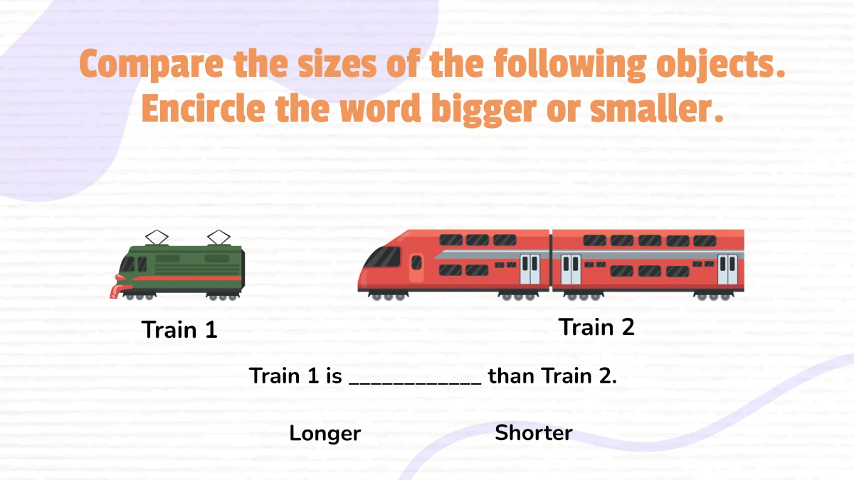 Free Comparing Sizes and Lengths of Object Template to Edit Online