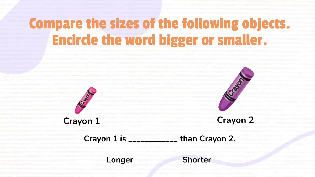Free Comparing Sizes and Lengths of Object Template to Edit Online