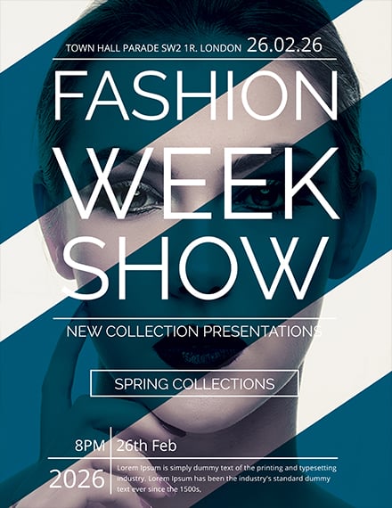 free fashion week show flyer template 1x