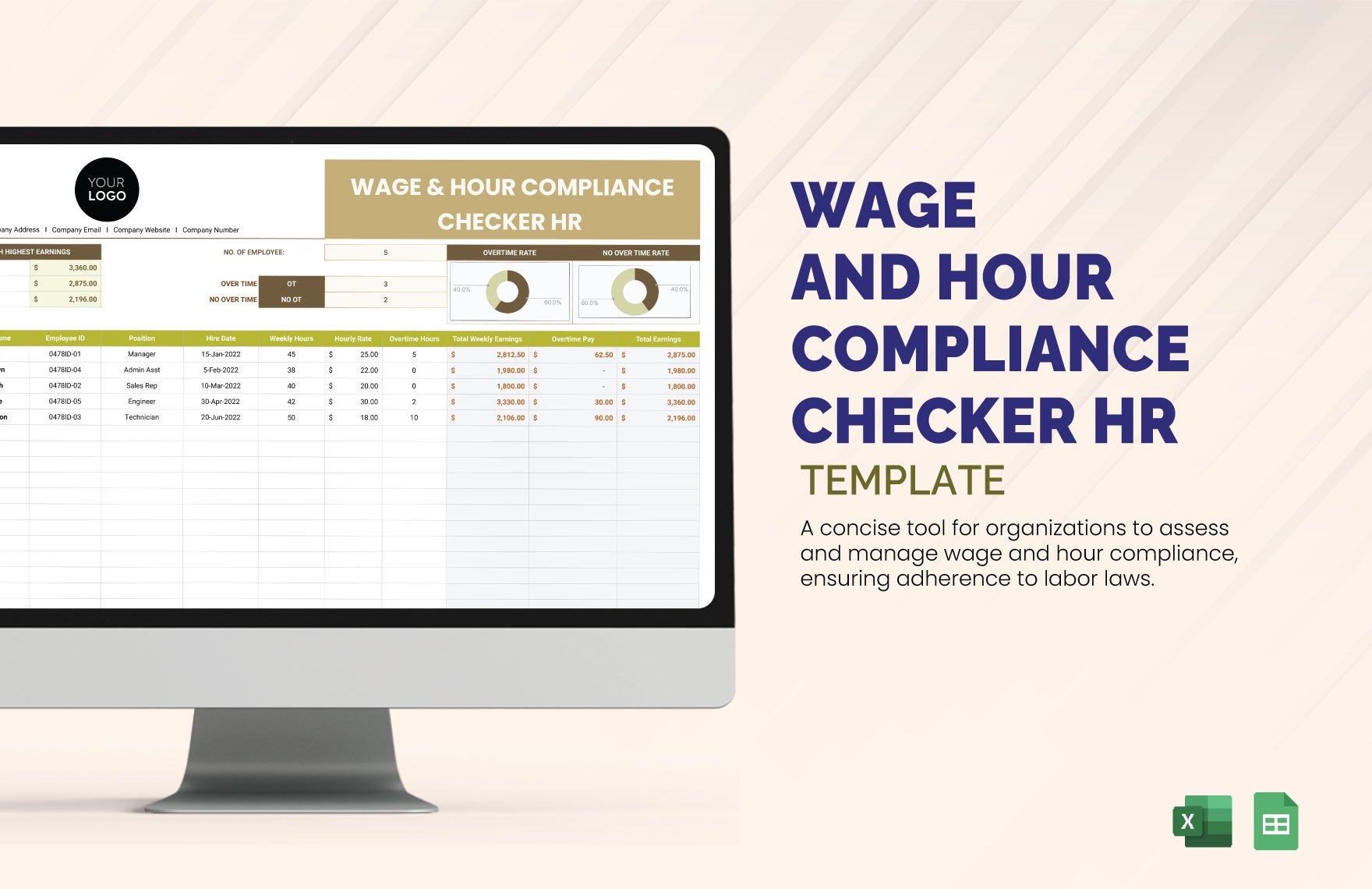 Wage and Hour Compliance Checker HR Template