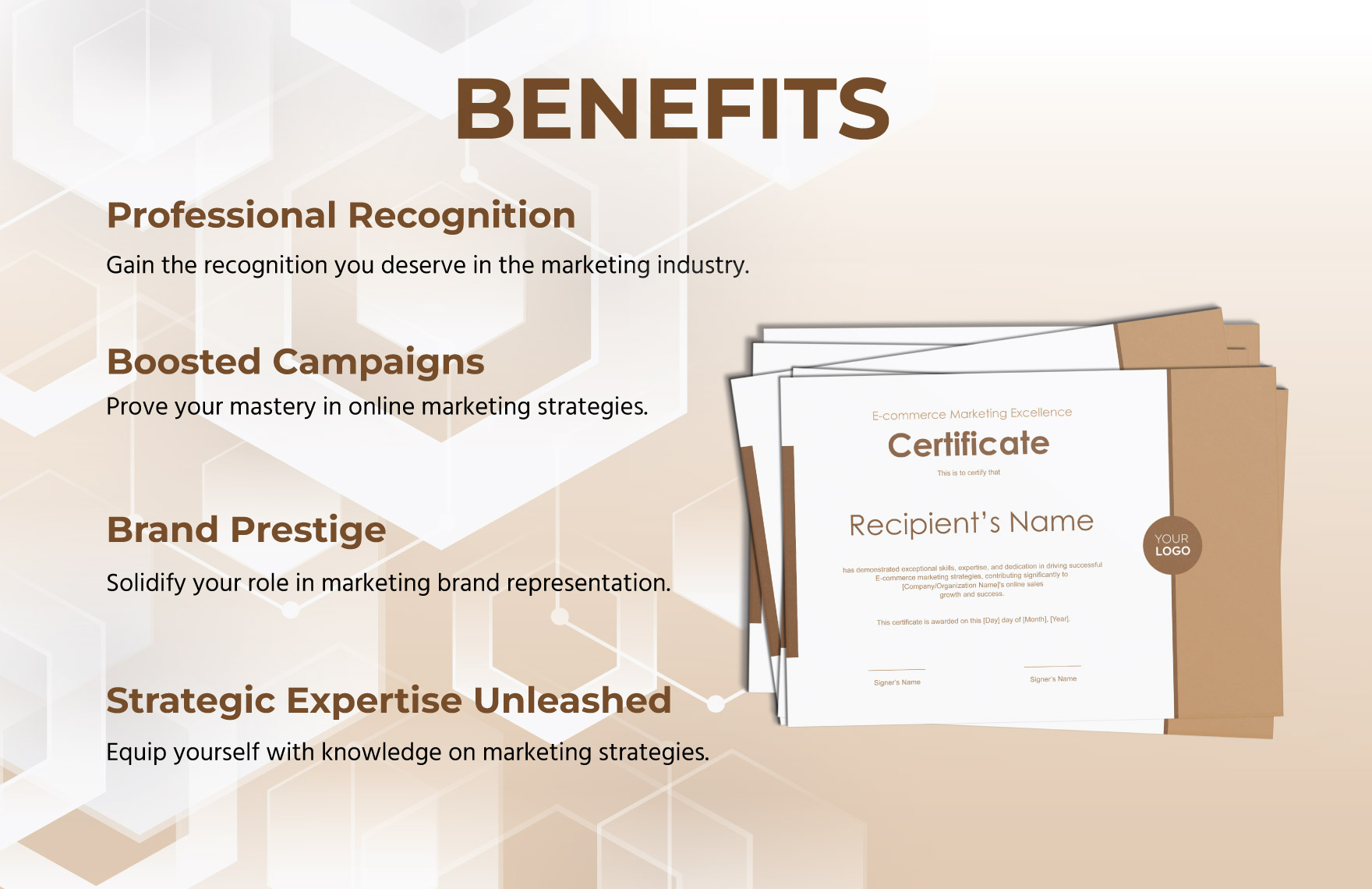 Ecommerce Marketing Excellence Certificate Template
