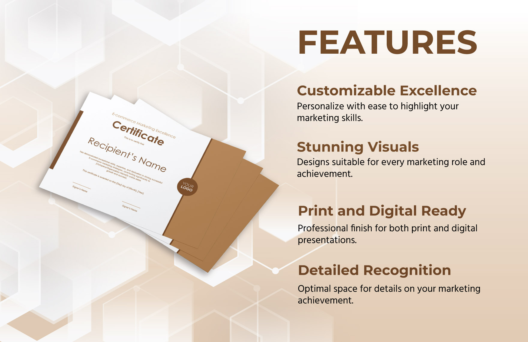 E-commerce Marketing Excellence Certificate Template