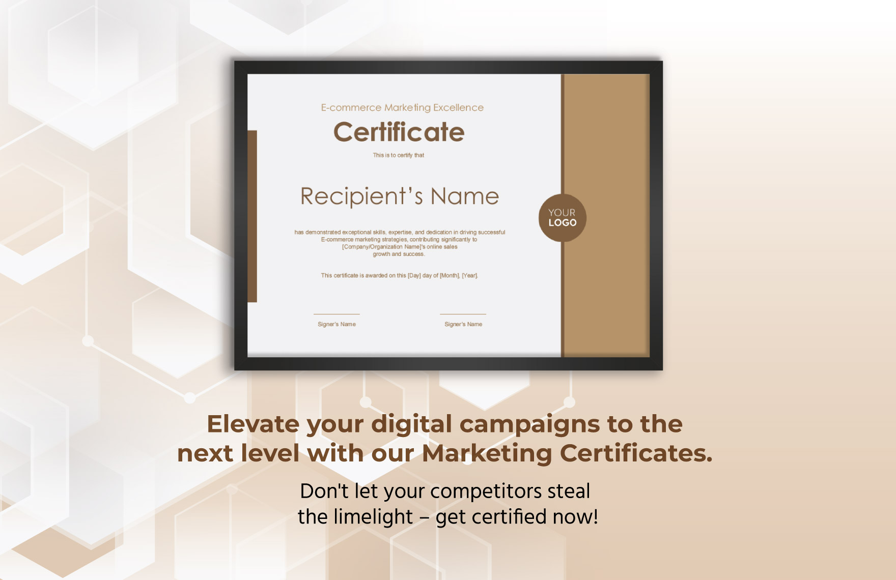 Ecommerce Marketing Excellence Certificate Template