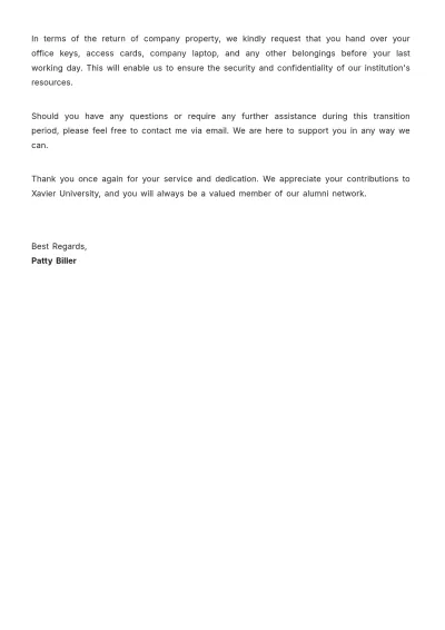 Free Relieving Letter for Teacher Template to Edit Online