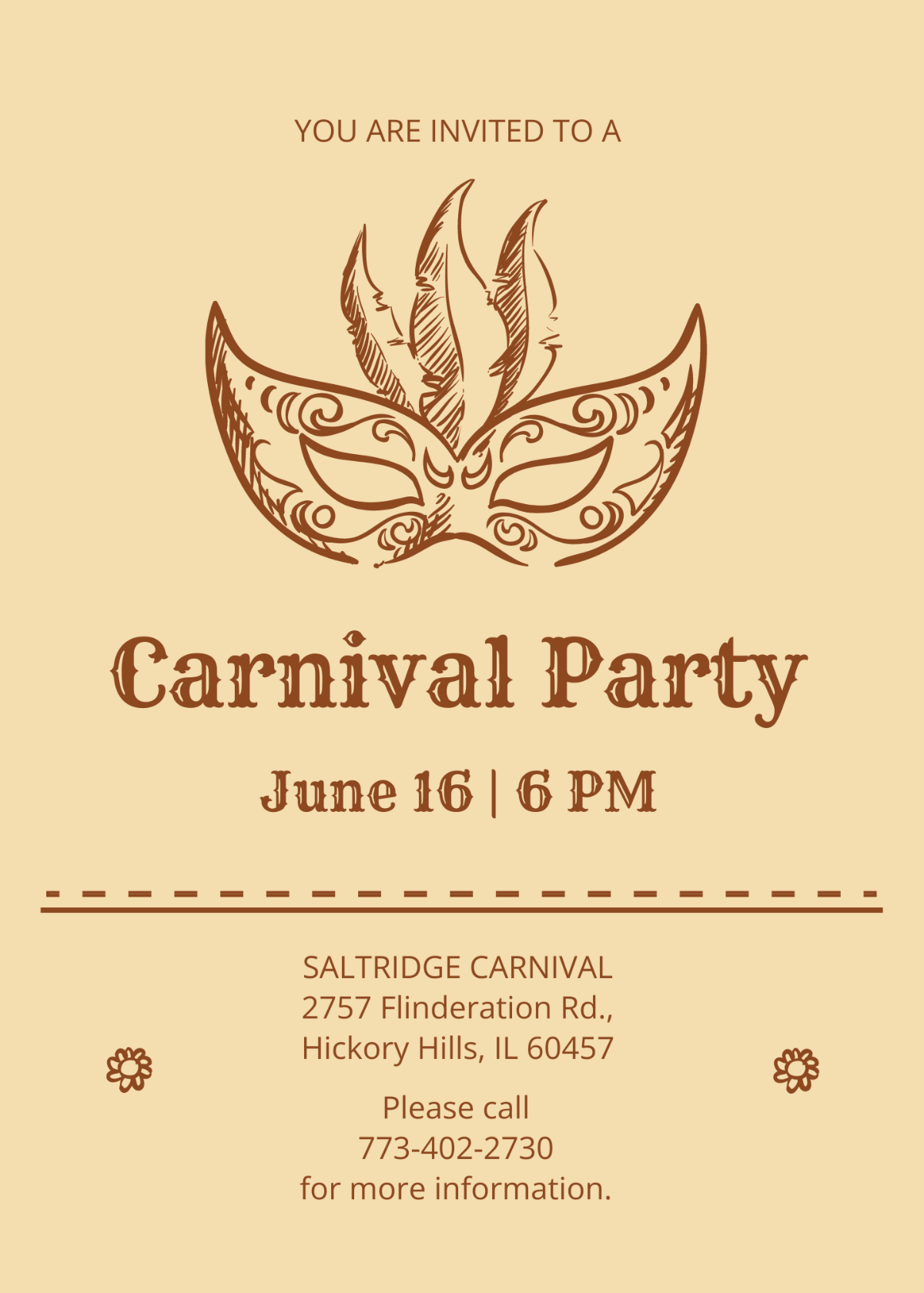 Vintage Carnival Party Invitation Template