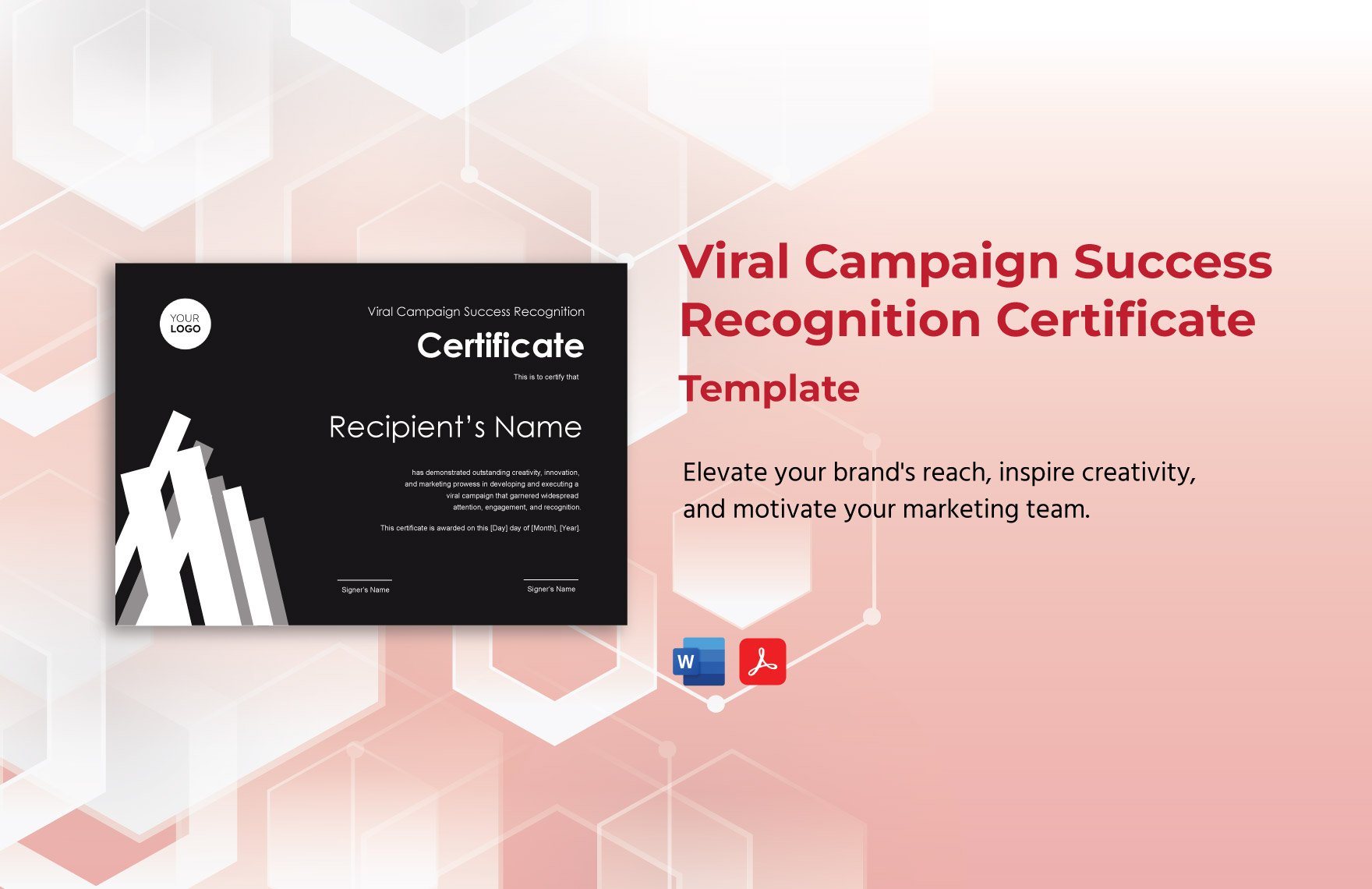 Viral Campaign Success Recognition Certificate Template