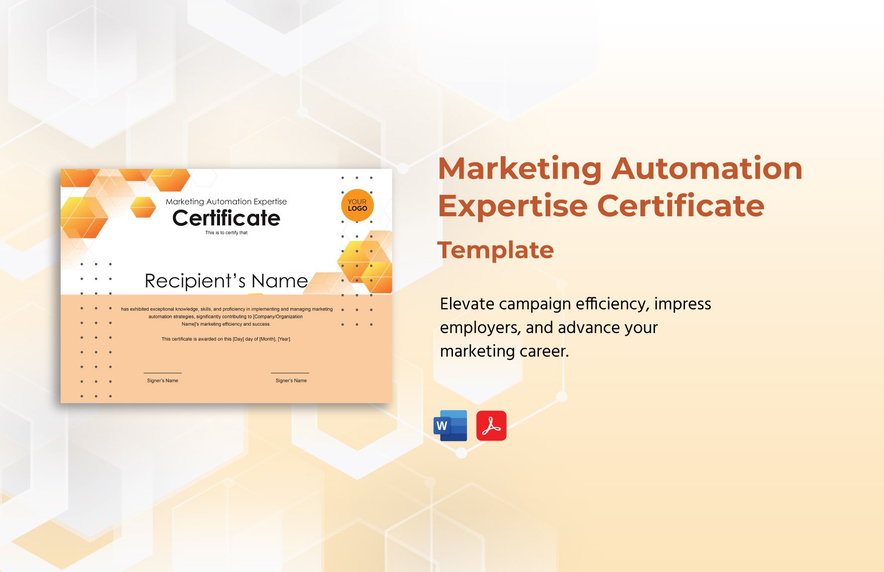 Marketing Automation Expertise Certificate Template