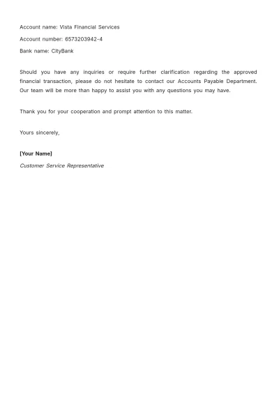 Free Payment Approval Letter  Template to Edit Online