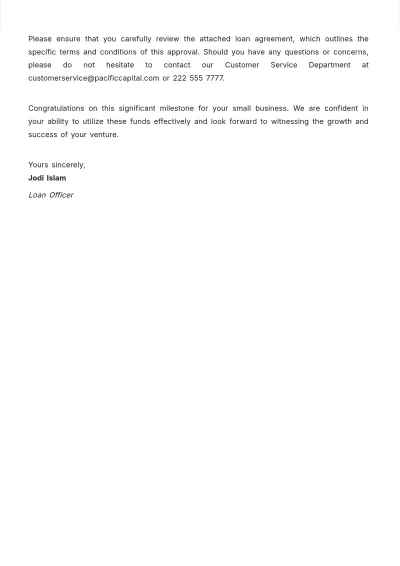 Free Bank Approval Letter  Template to Edit Online