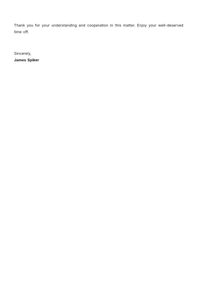 Free Annual Leave Approval Letter  Template to Edit Online