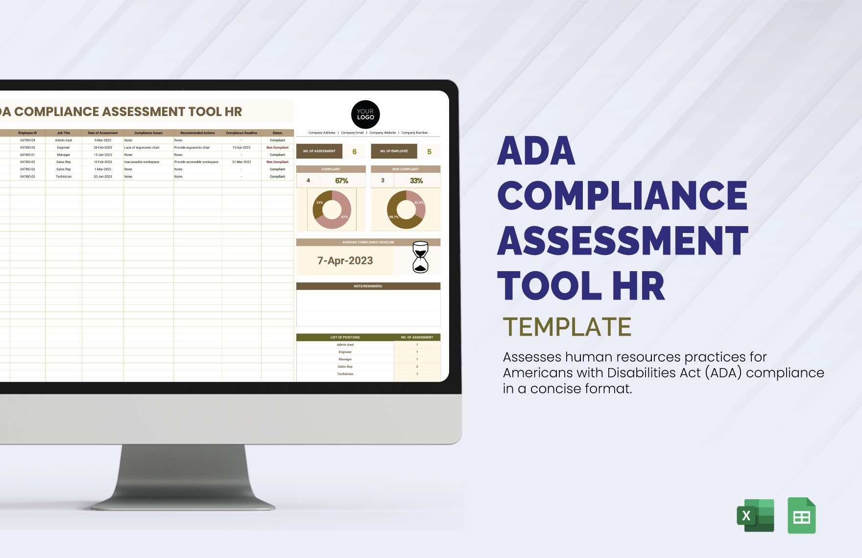 ADA Compliance Assessment Tool HR Template