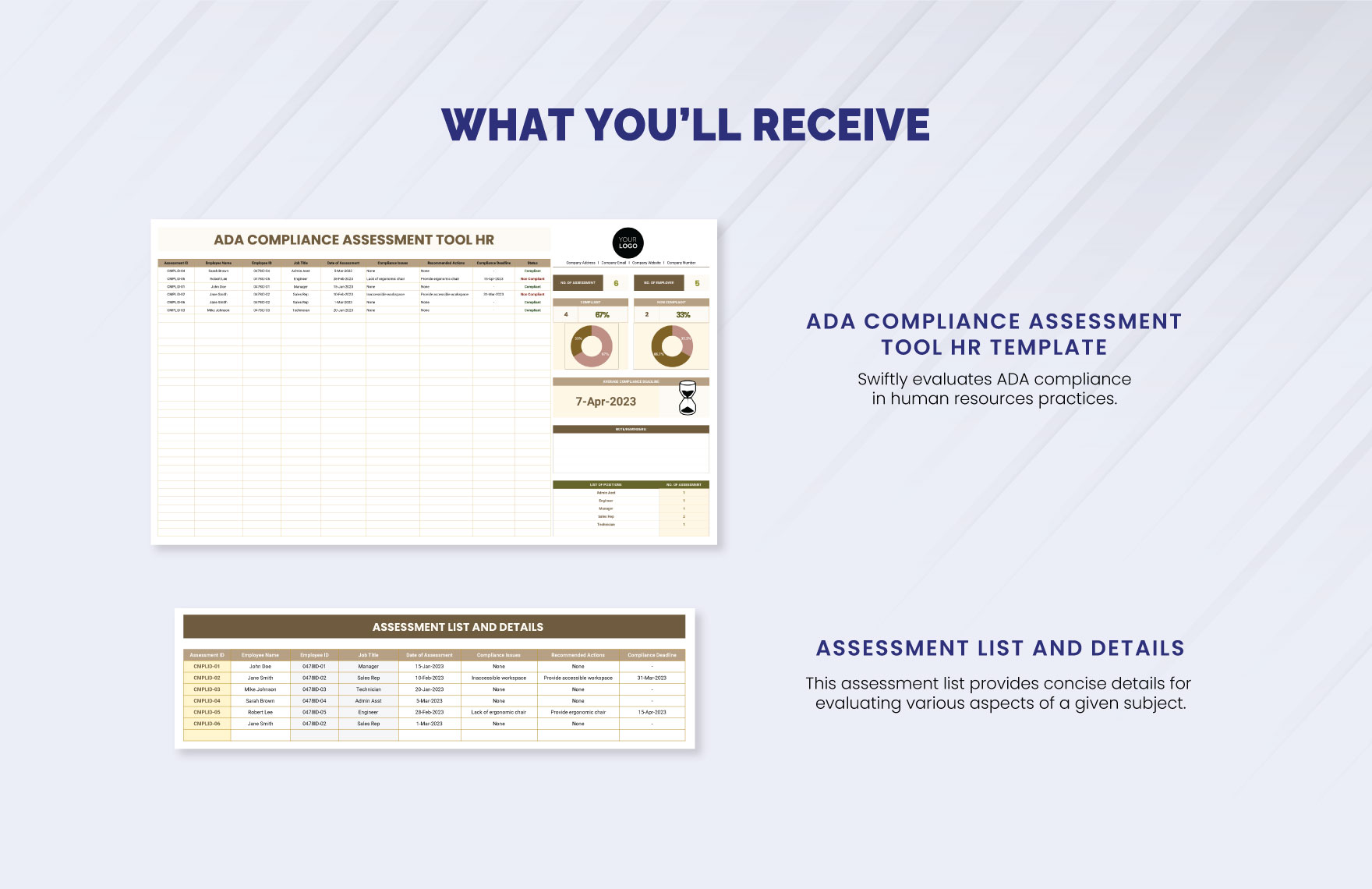 ADA Compliance Assessment Tool HR Template
