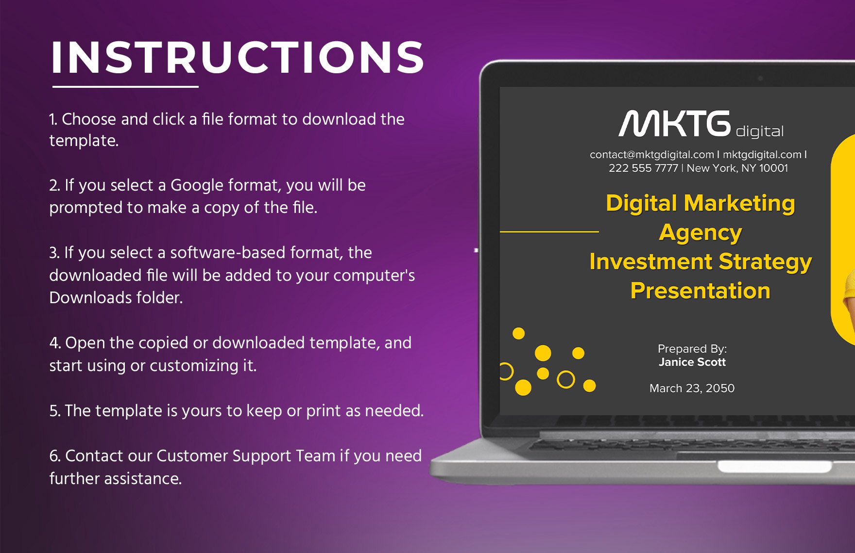 Digital Marketing Agency Investment Strategy Presentation Template