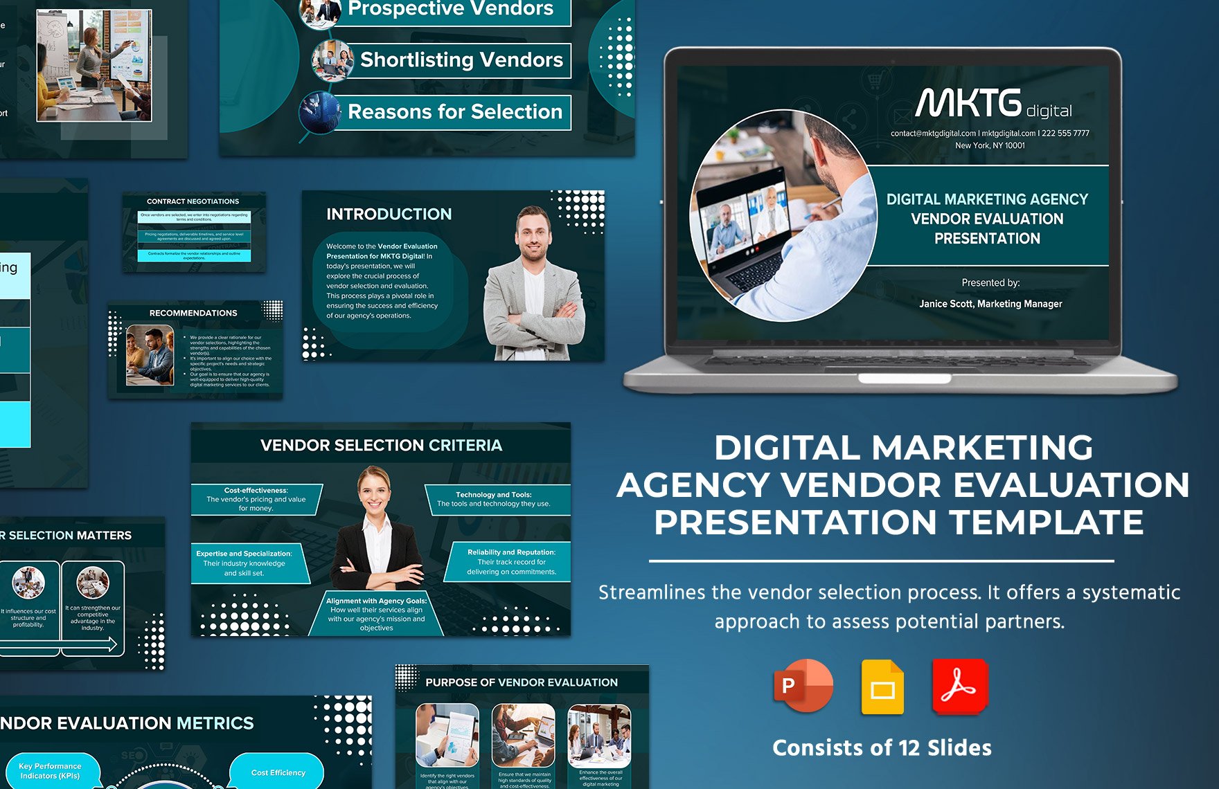 Digital Marketing Agency Vendor Evaluation Presentation Template