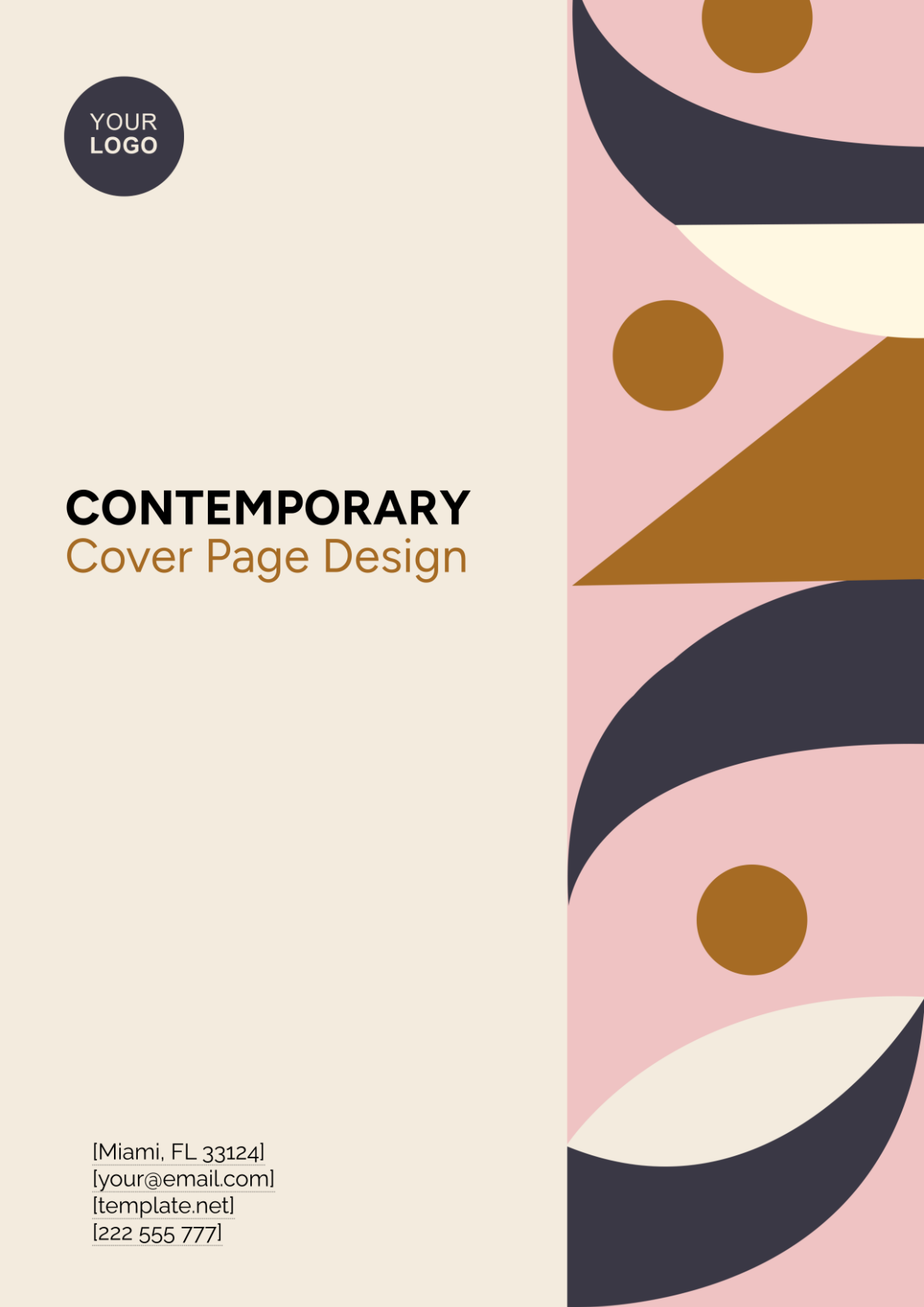 Contemporary Cover Page Design Template - Edit Online & Download ...
