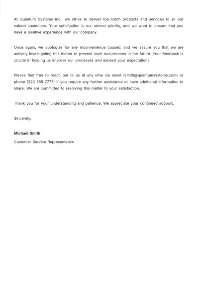 Free Complaint Letter About Customer Service Template to Edit Online