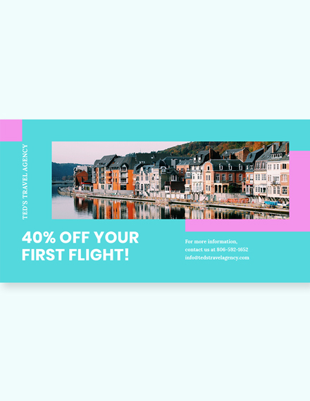 Free Airplane Travel Facebook Post Template to Edit Online