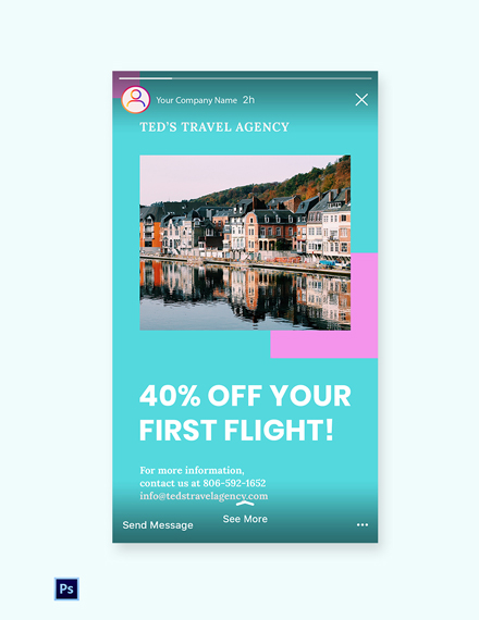 Free Airplane Travel Instagram Story Template to Edit Online