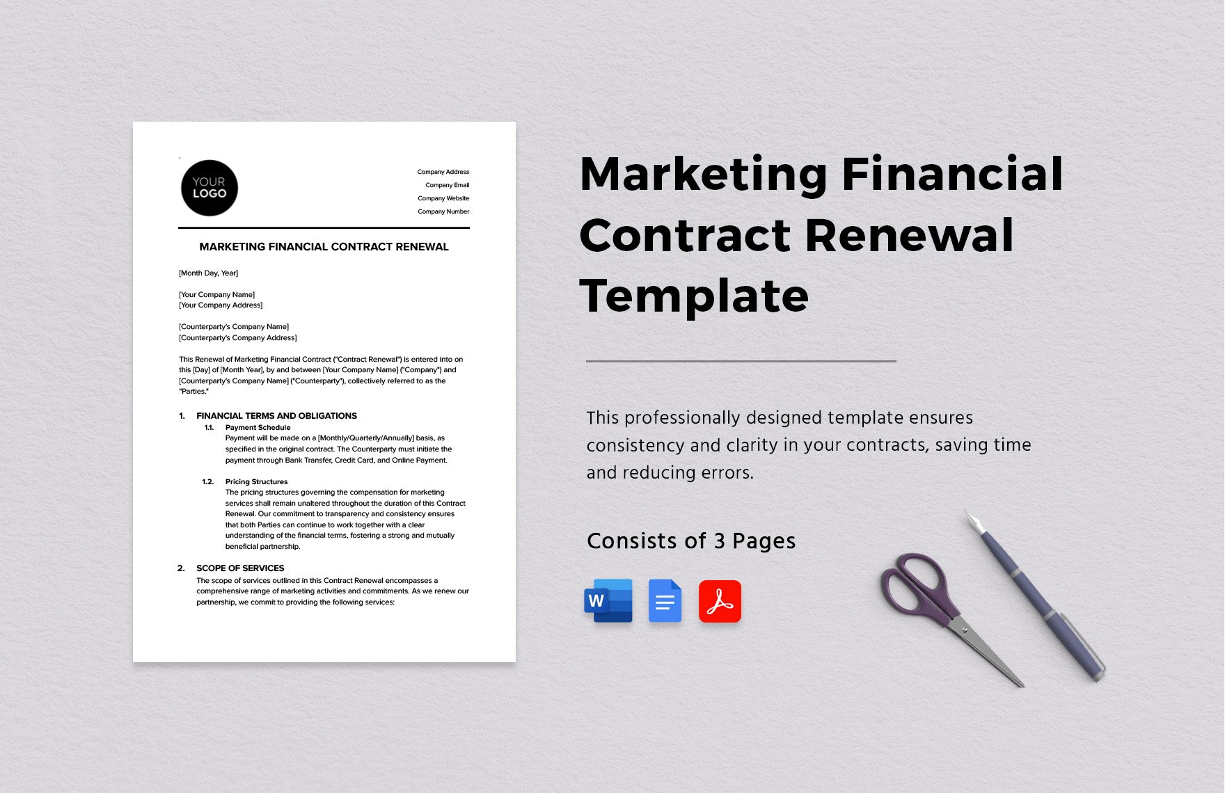 Marketing Financial Contract Renewal Template