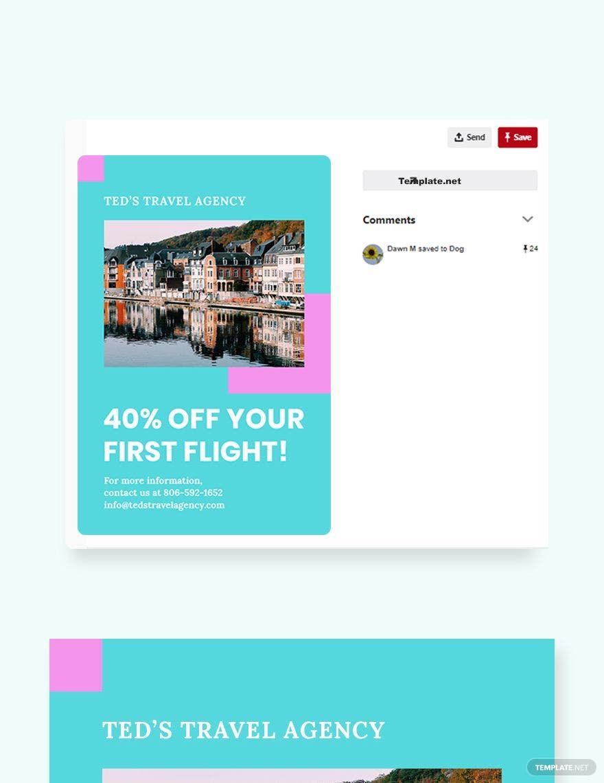 Airplane Travel Pinterest Pin Template in PSD