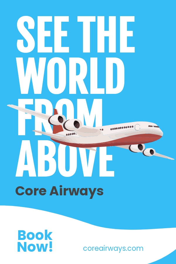 Airplane Travel Pinterest Pin Template [Free JPG] - PSD