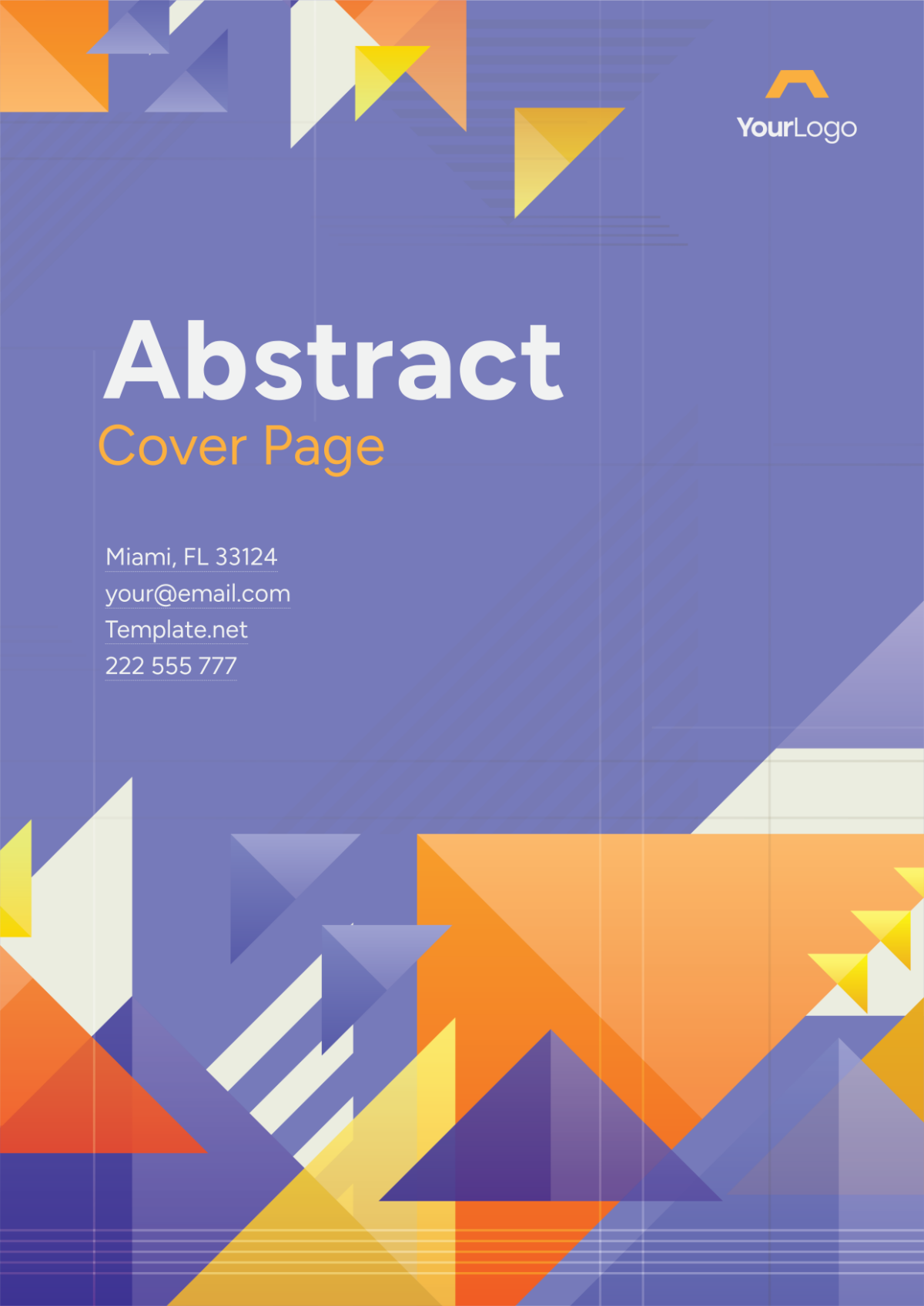 Free Abstract Heading Cover Page Template