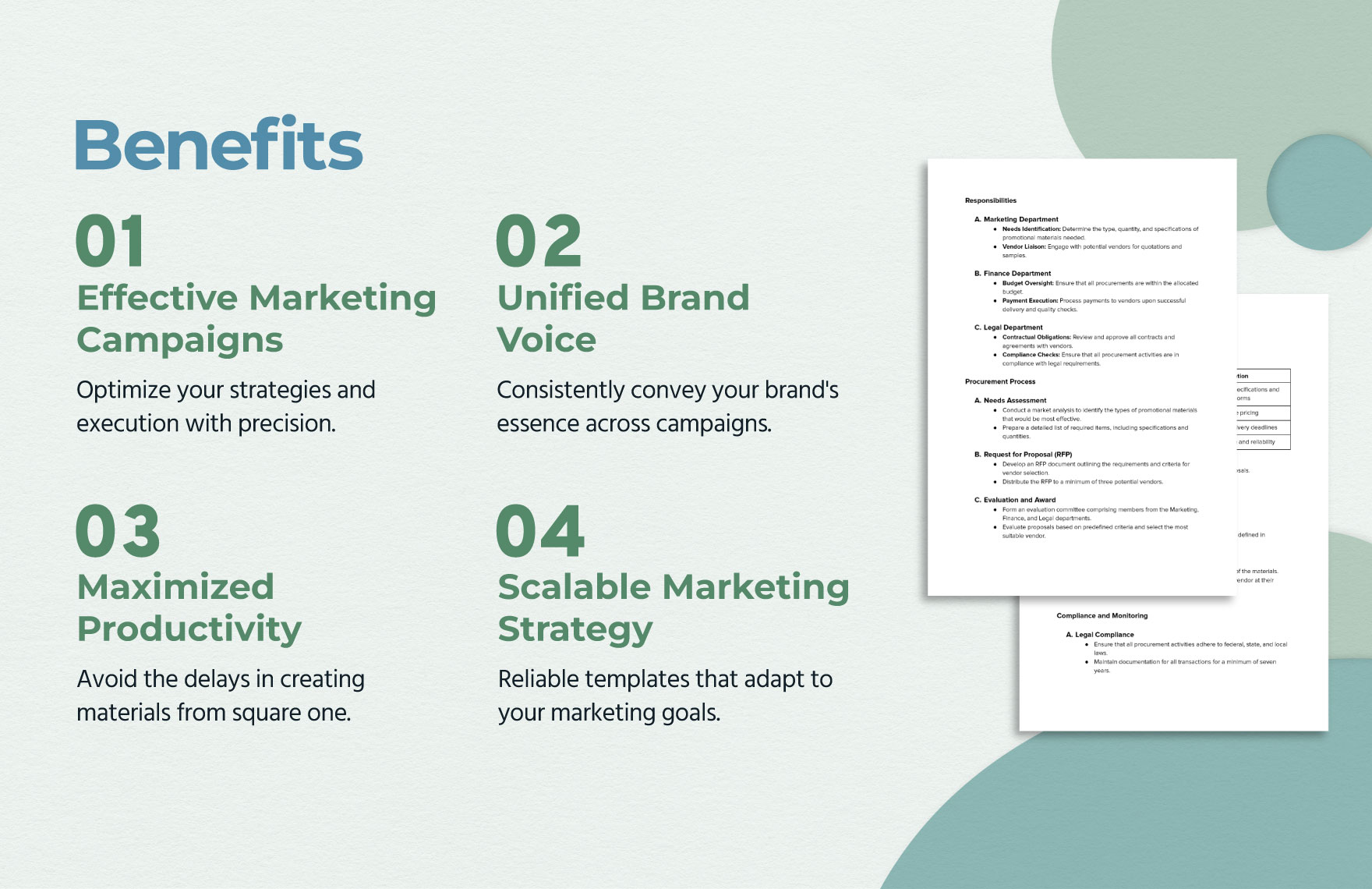 Marketing Promo Material Procurement Policy Template