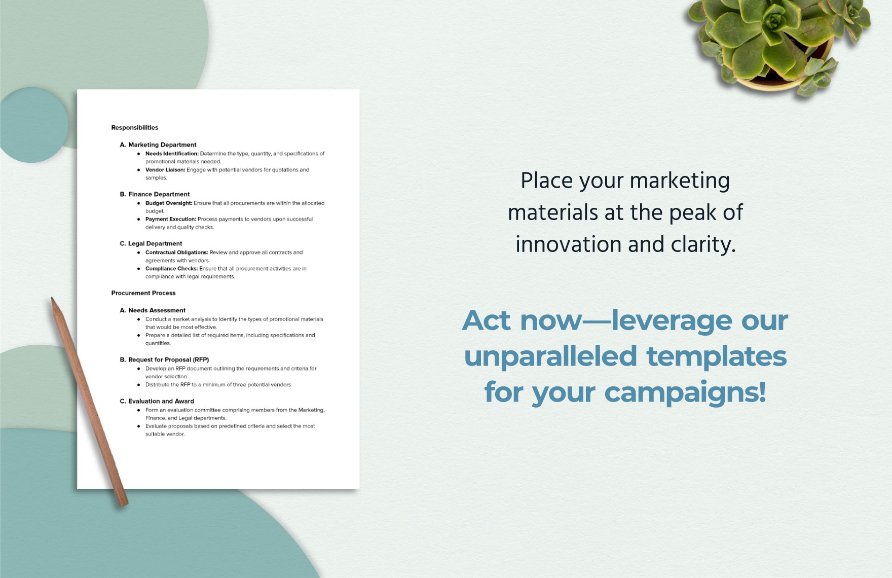 Marketing Promo Material Procurement Policy Template