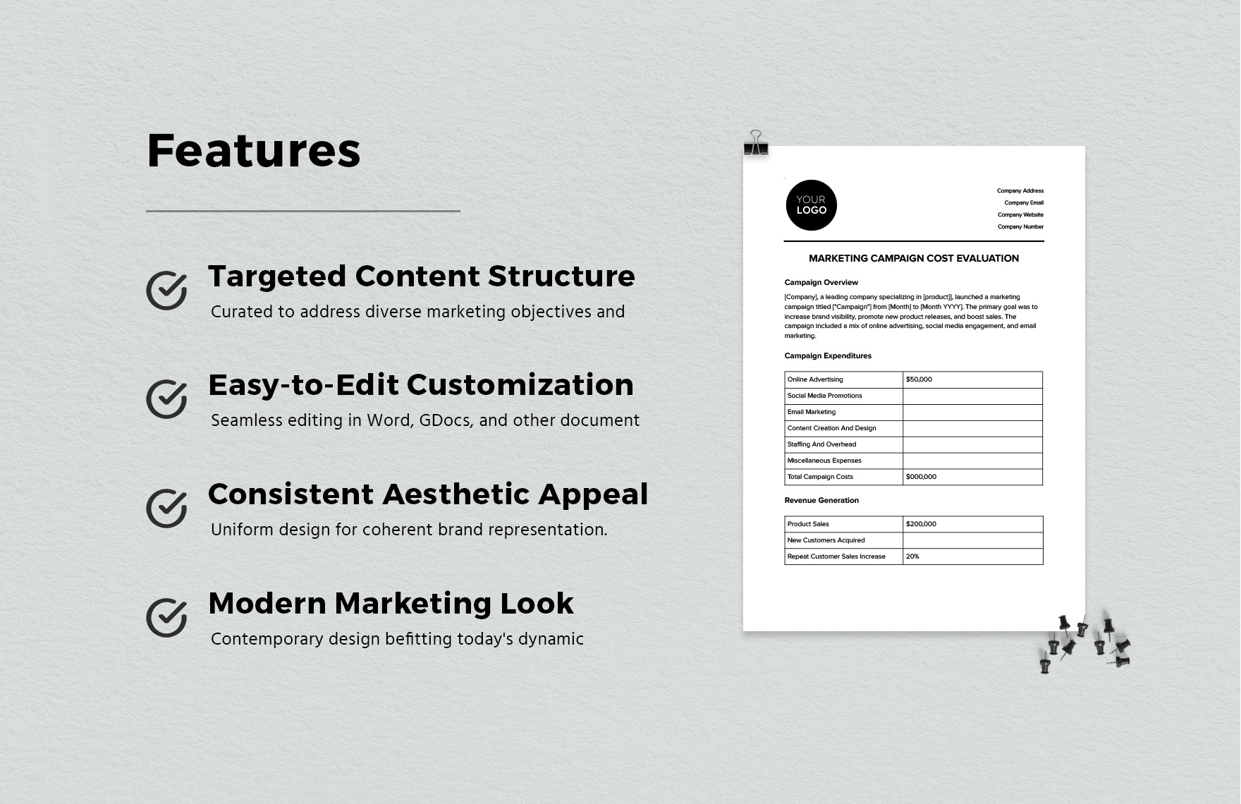 Marketing Campaign Cost Evaluation Template