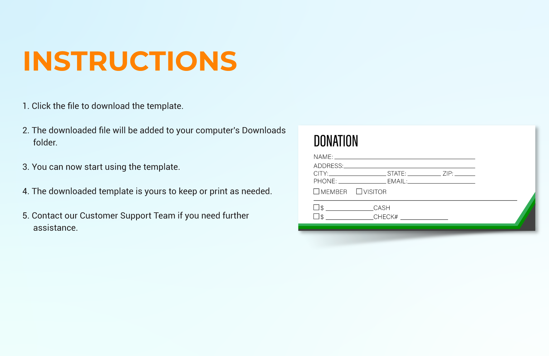 Donation Envelope Template in MS Word GDocsLink Pages Download