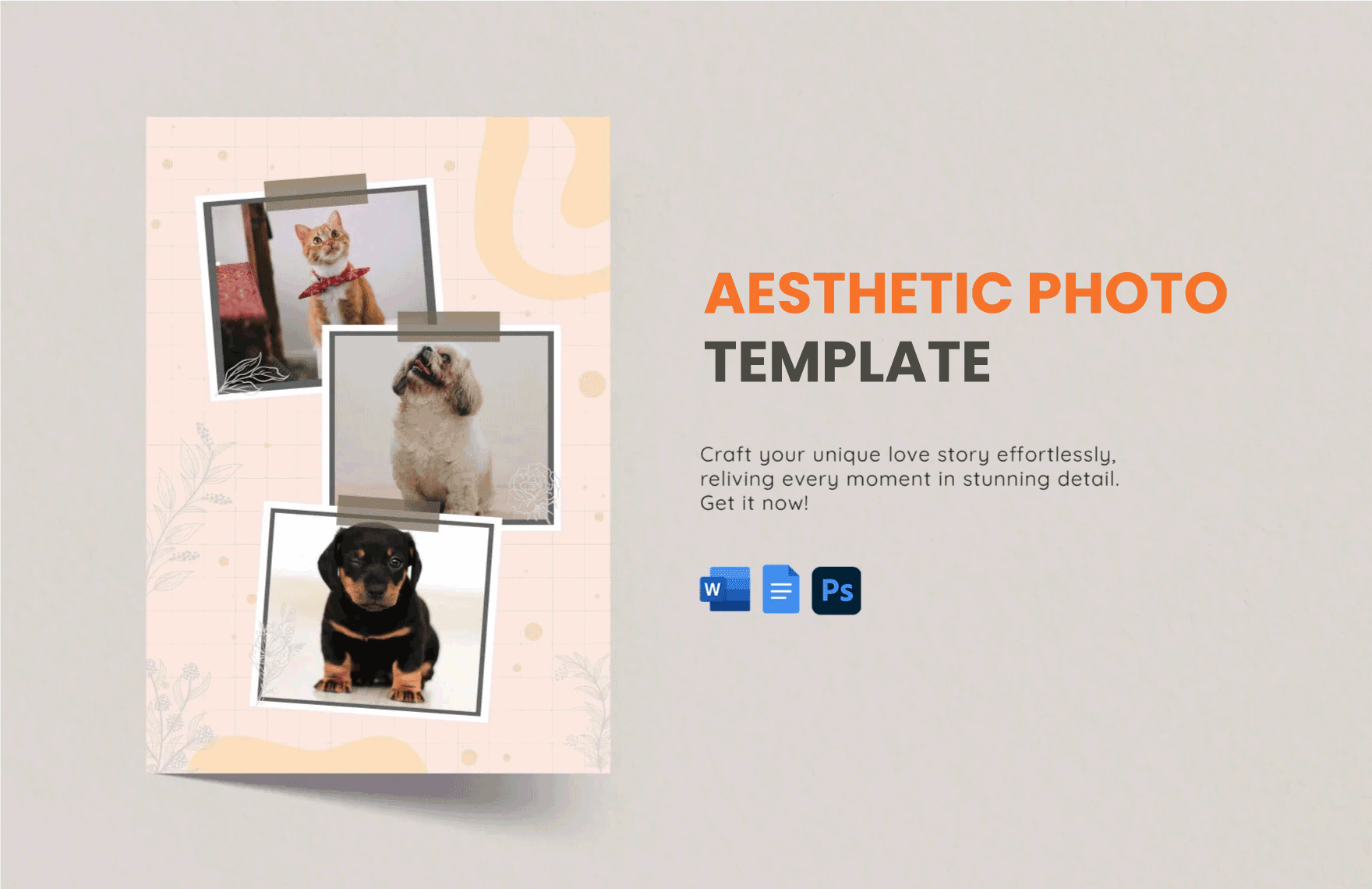 Aesthetic Photo Template in Word, Google Docs, PSD