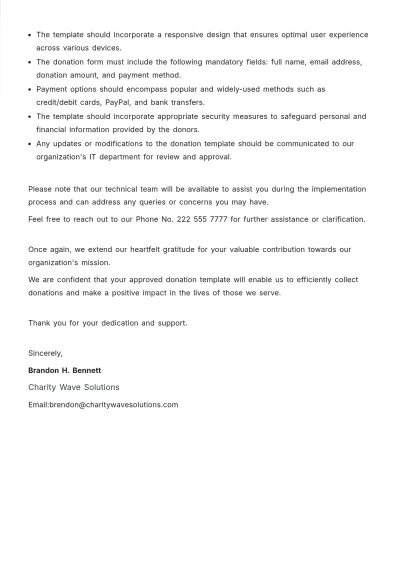 Free Approval Letter for Donation  Template to Edit Online