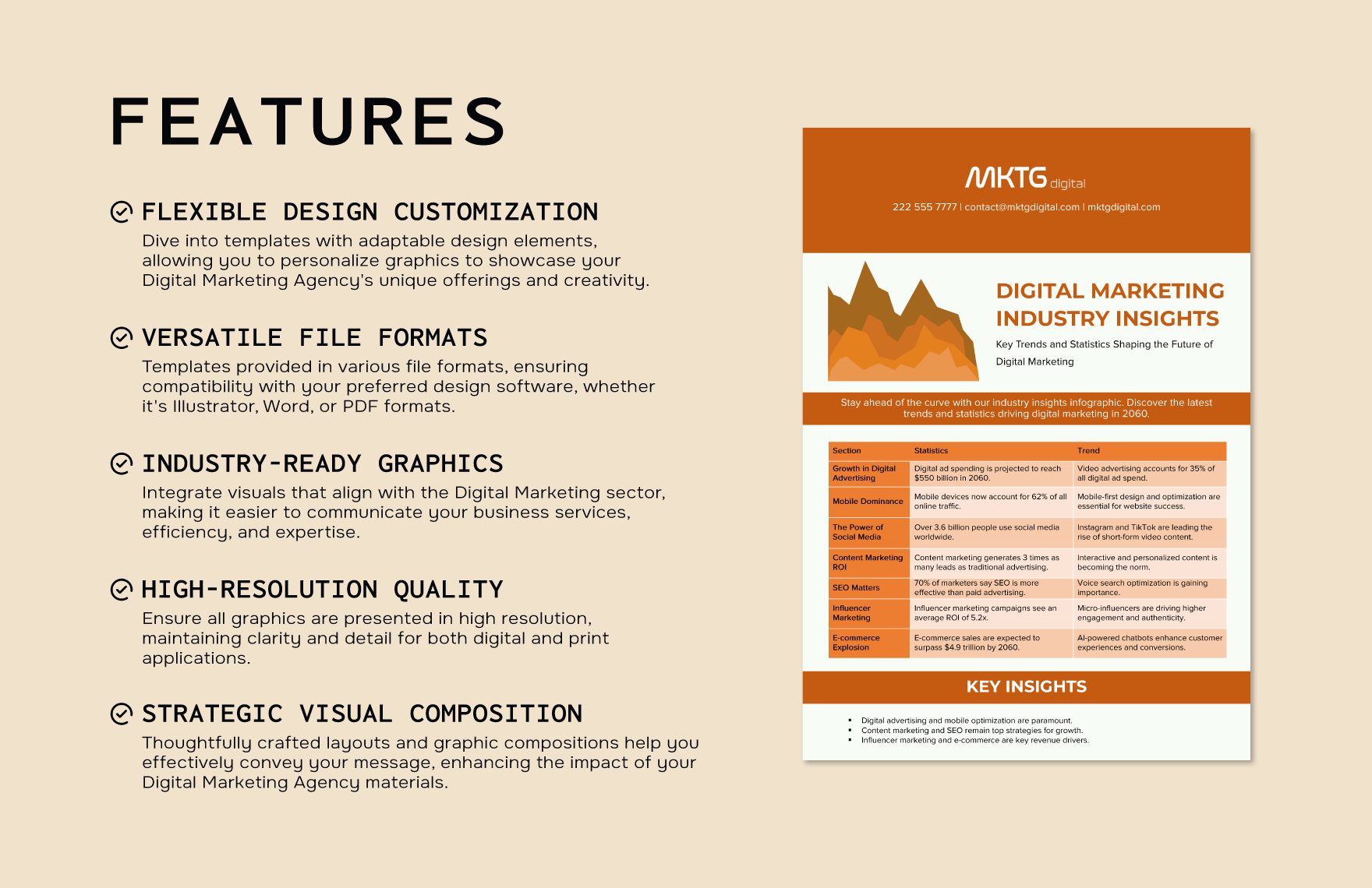 Digital Marketing Agency Industry Insights Infographic Template