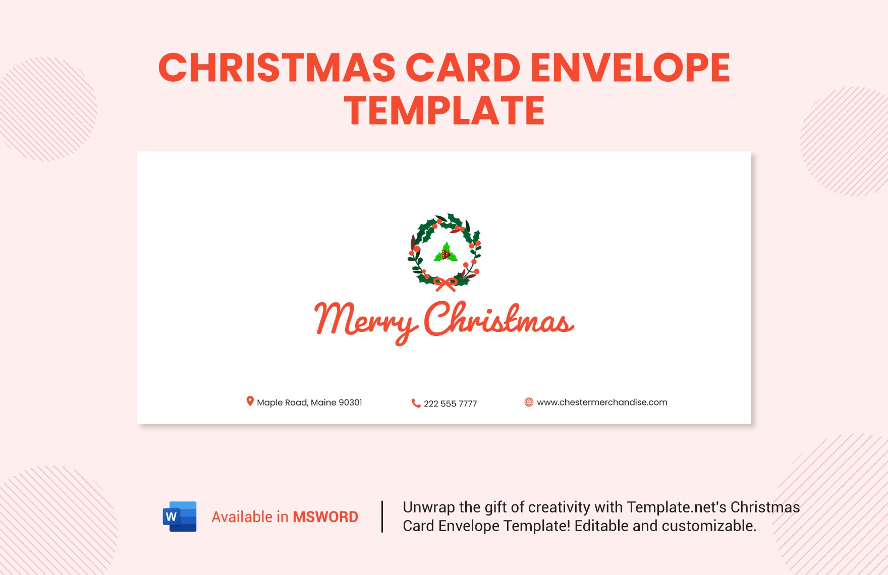 Christmas Card Envelope Template