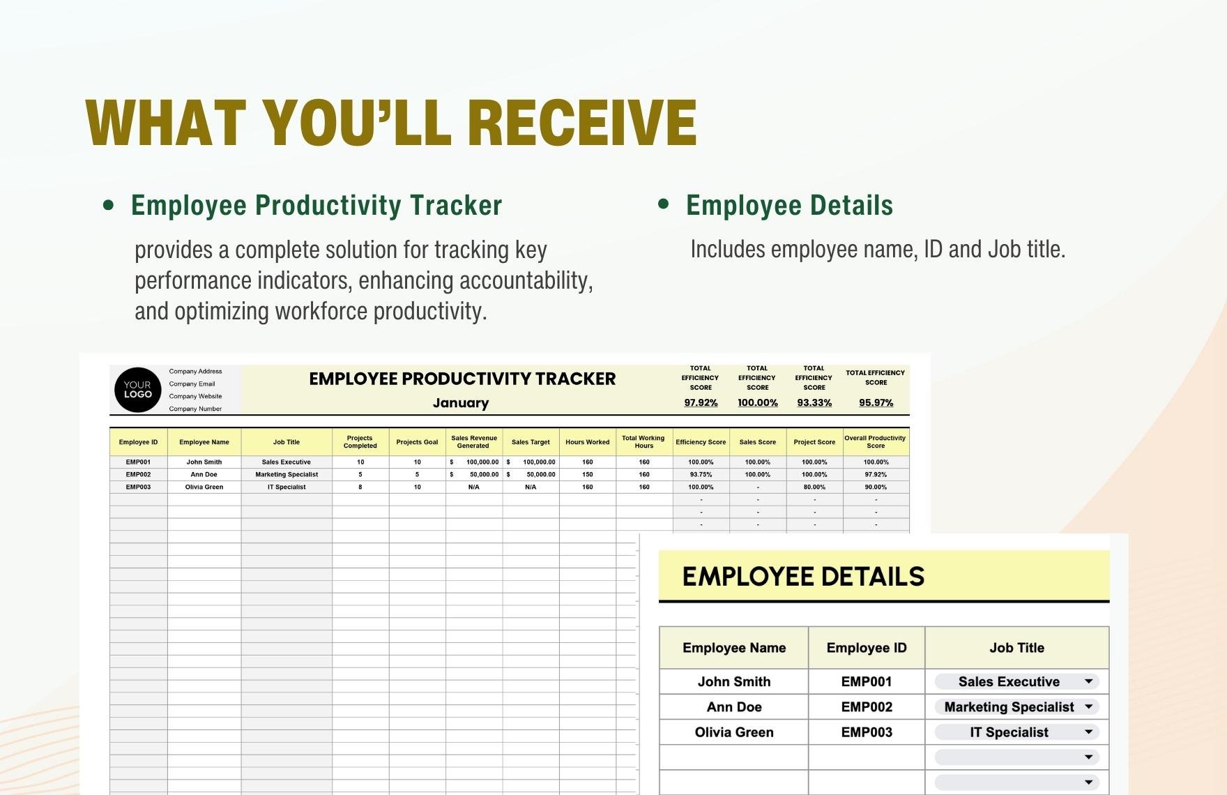 Employee Productivity Tracker HR Template