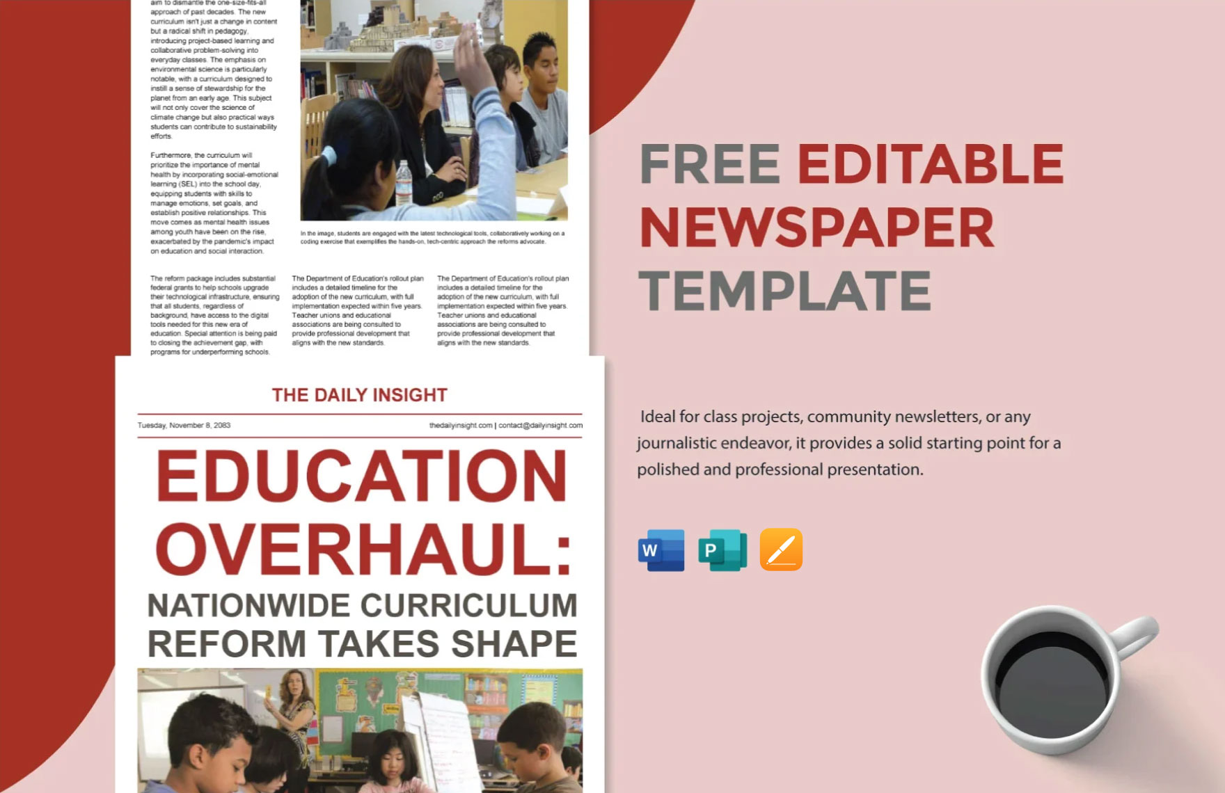 Newspaper Template in Publisher FREE Download Template net