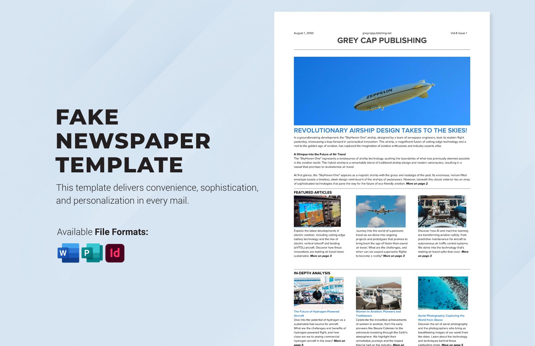 Free Fake Newspaper Template in Word, Publisher, InDesign
