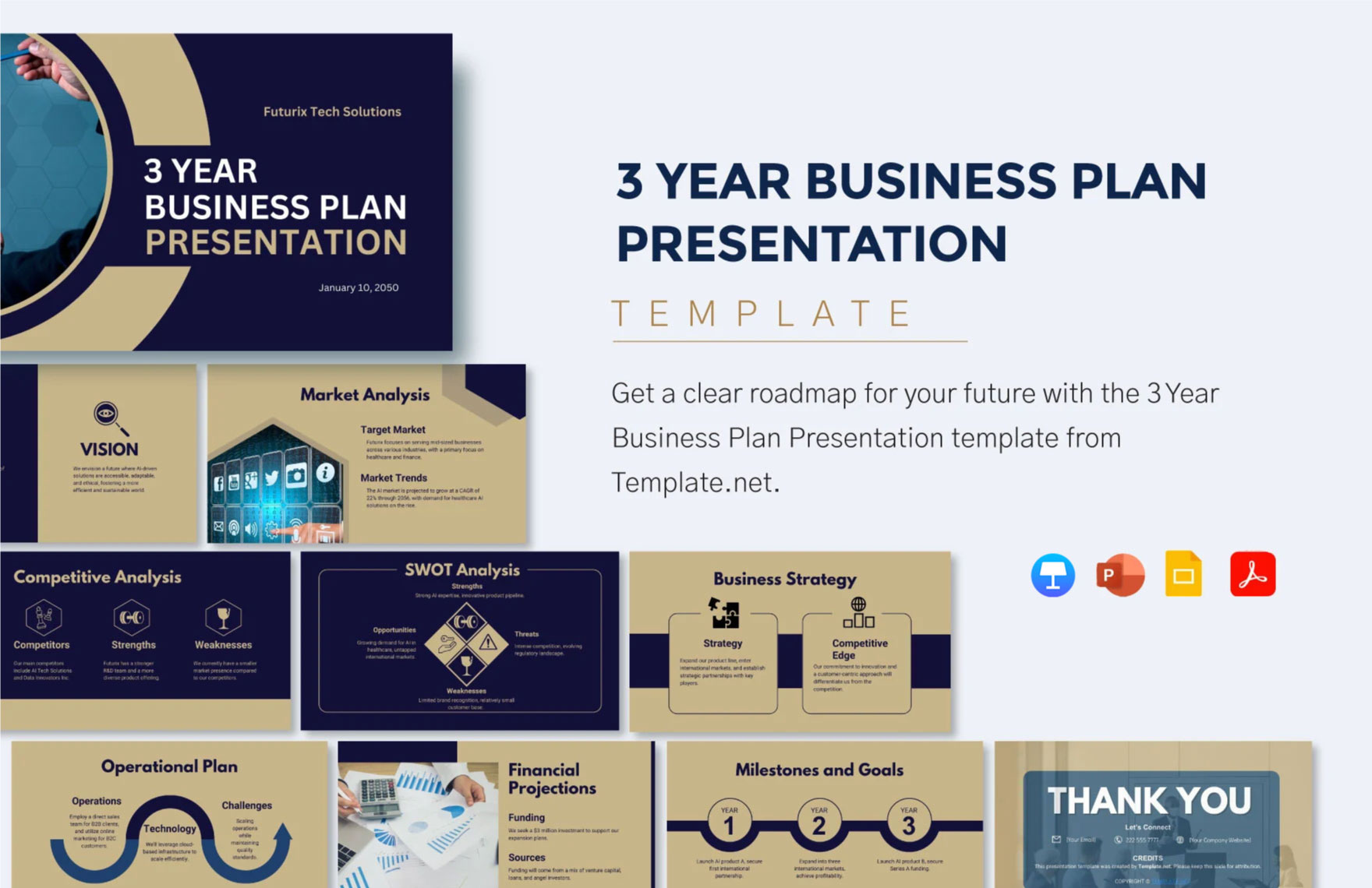 Free 3 Year Business Plan Template in PDF, PowerPoint, Google Slides, Apple Keynote
