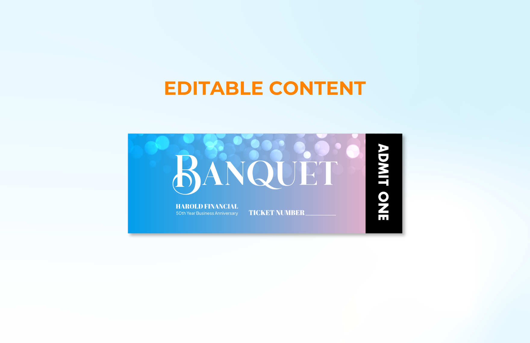 Banquet Ticket Template