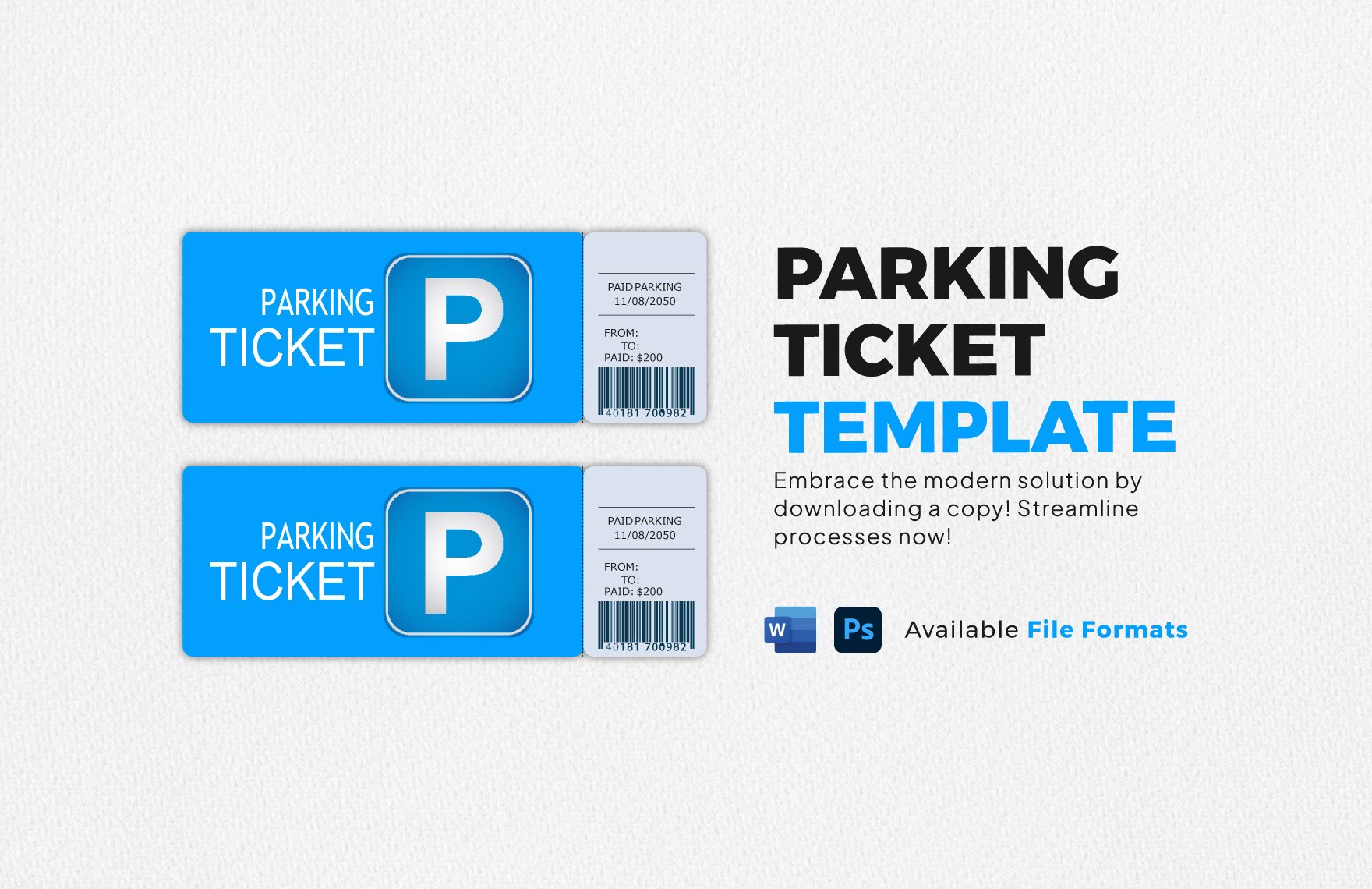 Free Parking Ticket Template
