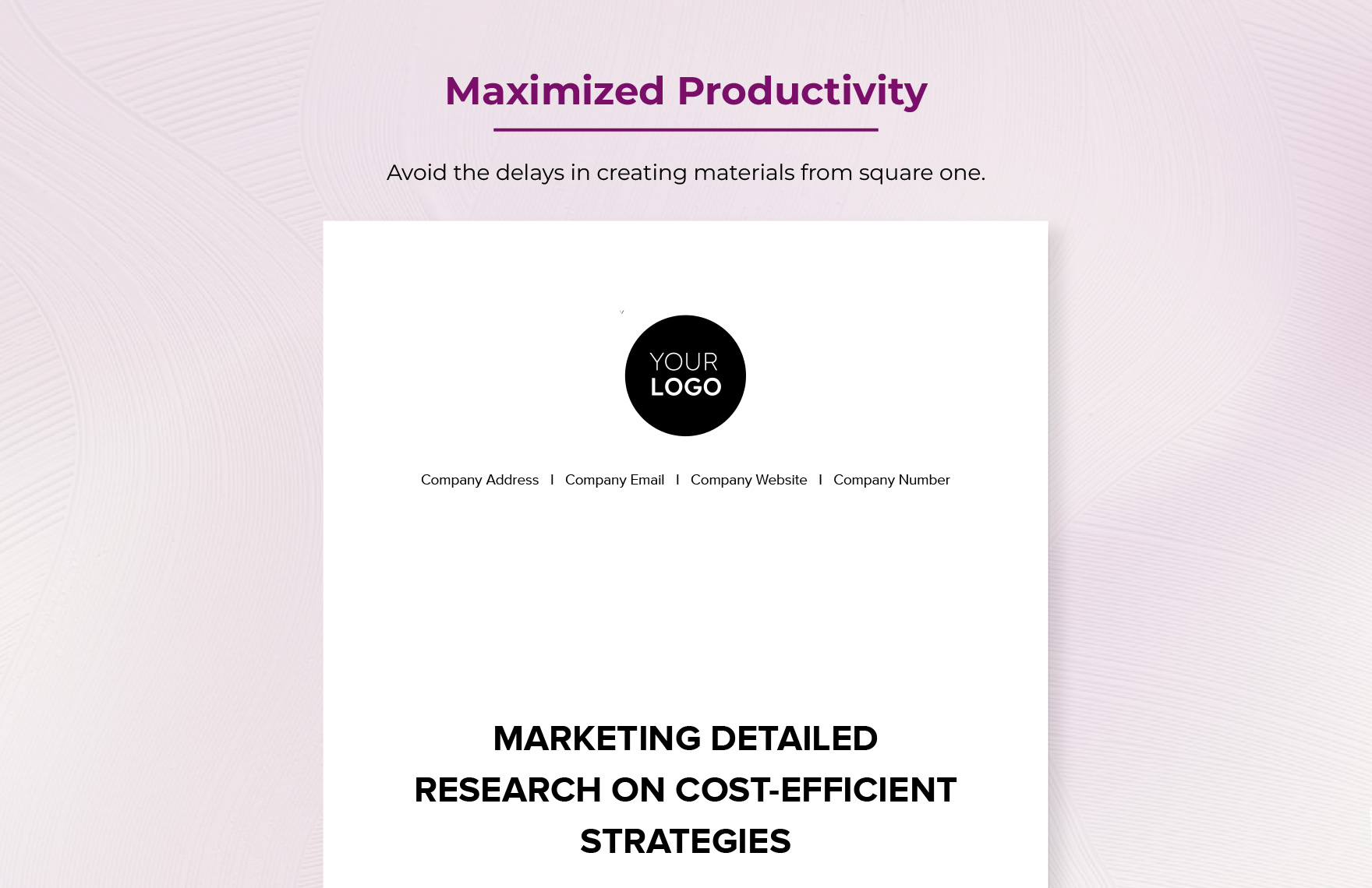 Marketing Detailed Research on Cost-Efficient Strategies Template