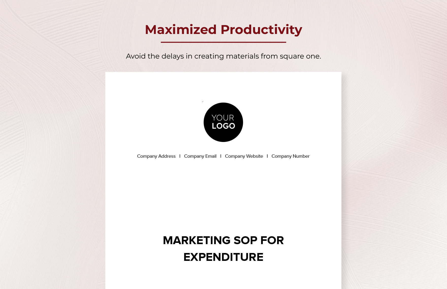 Marketing SOP for Expenditure Template