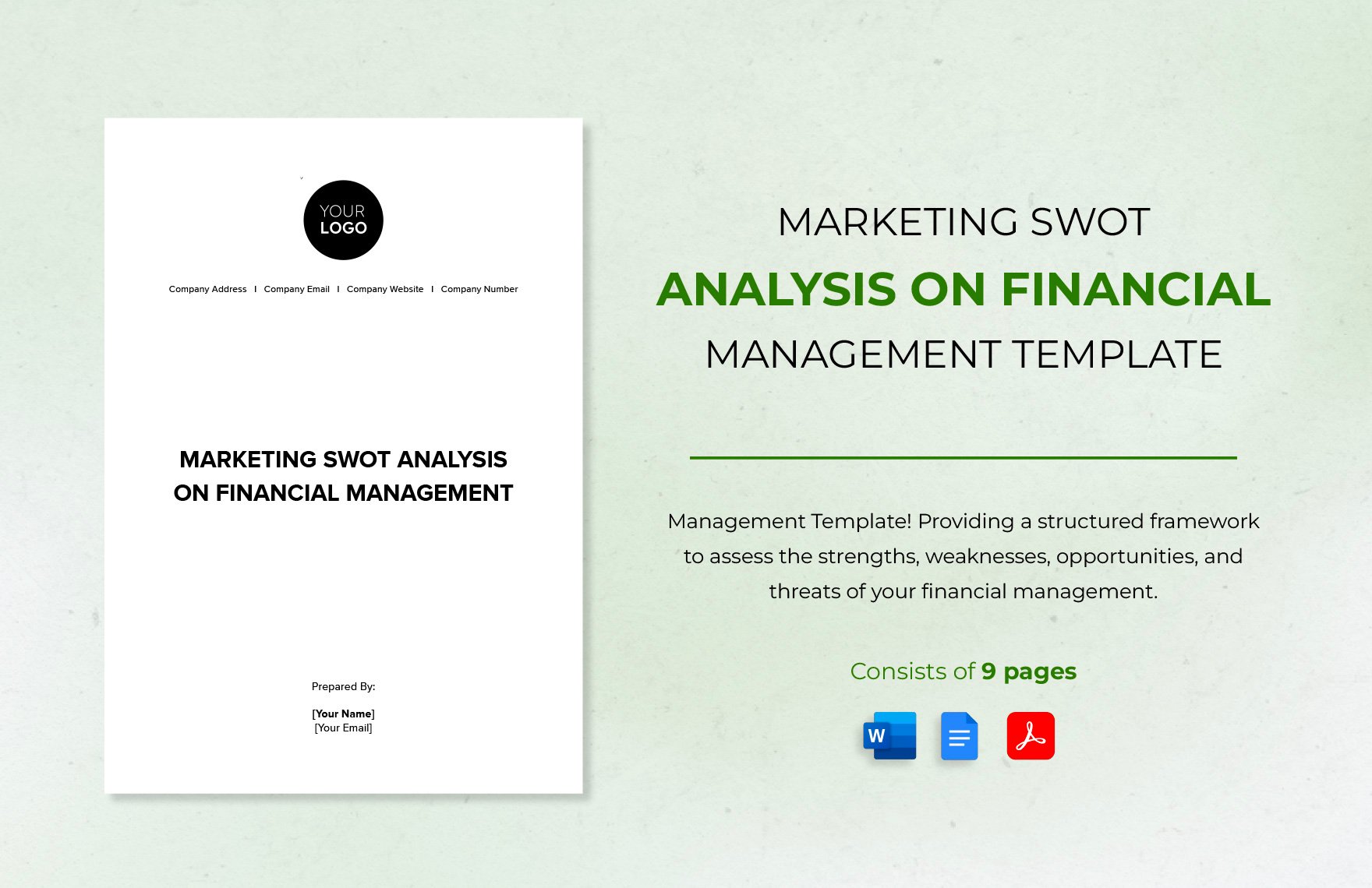 Marketing SWOT Analysis on Financial Management Template