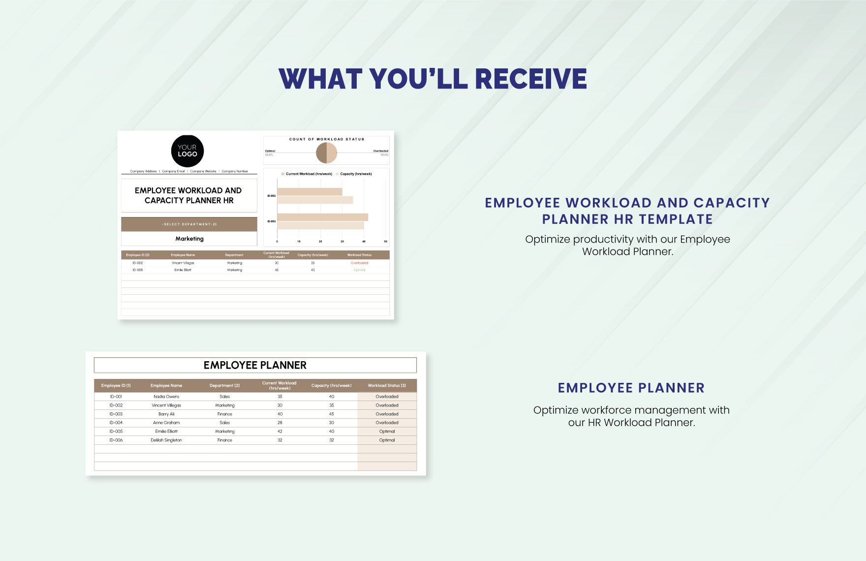 Employee Workload and Capacity Planner HR Template