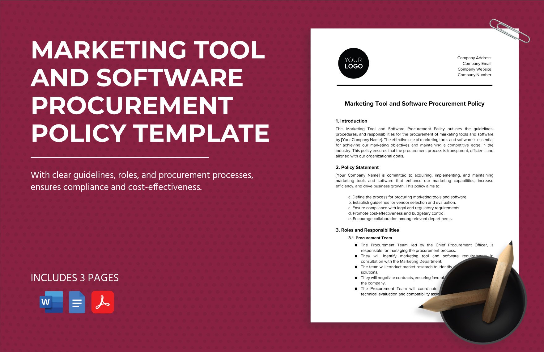 Marketing Tool and Software Procurement Policy Template