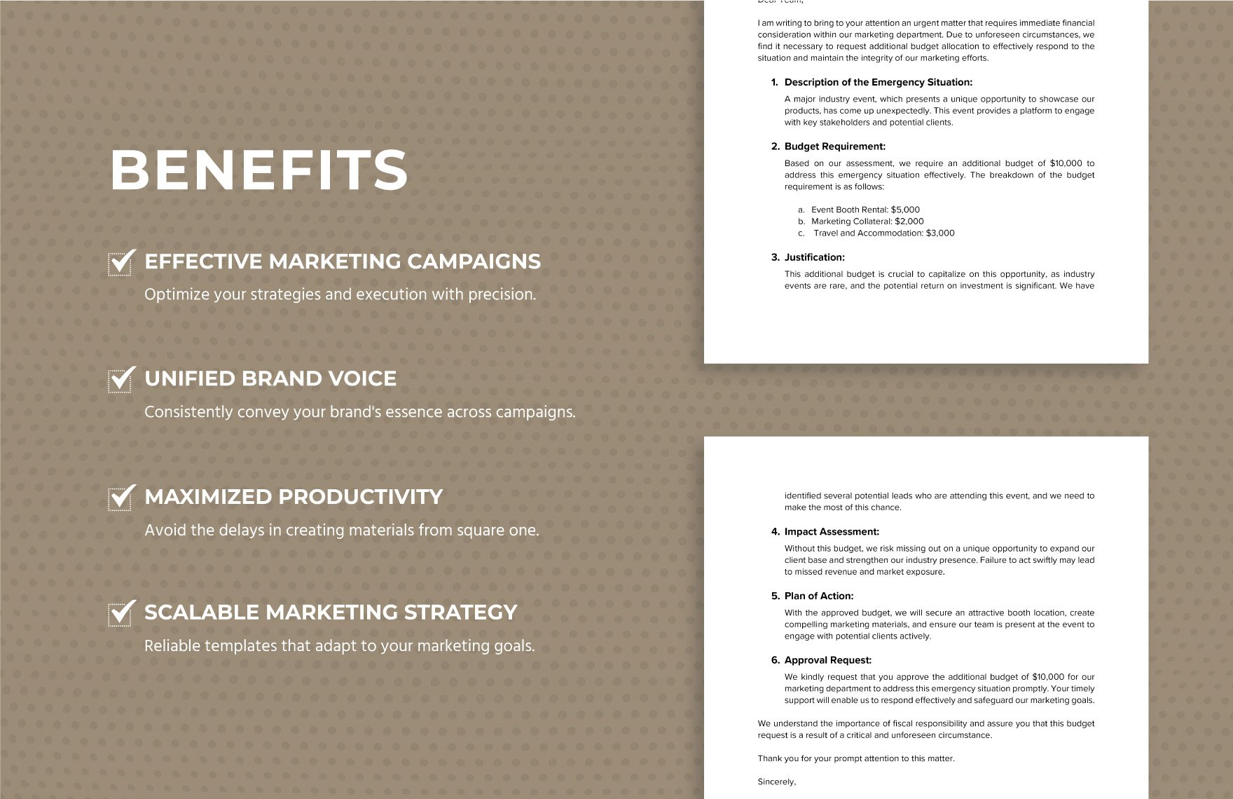 Marketing Emergency Budget Requirement Notice Template
