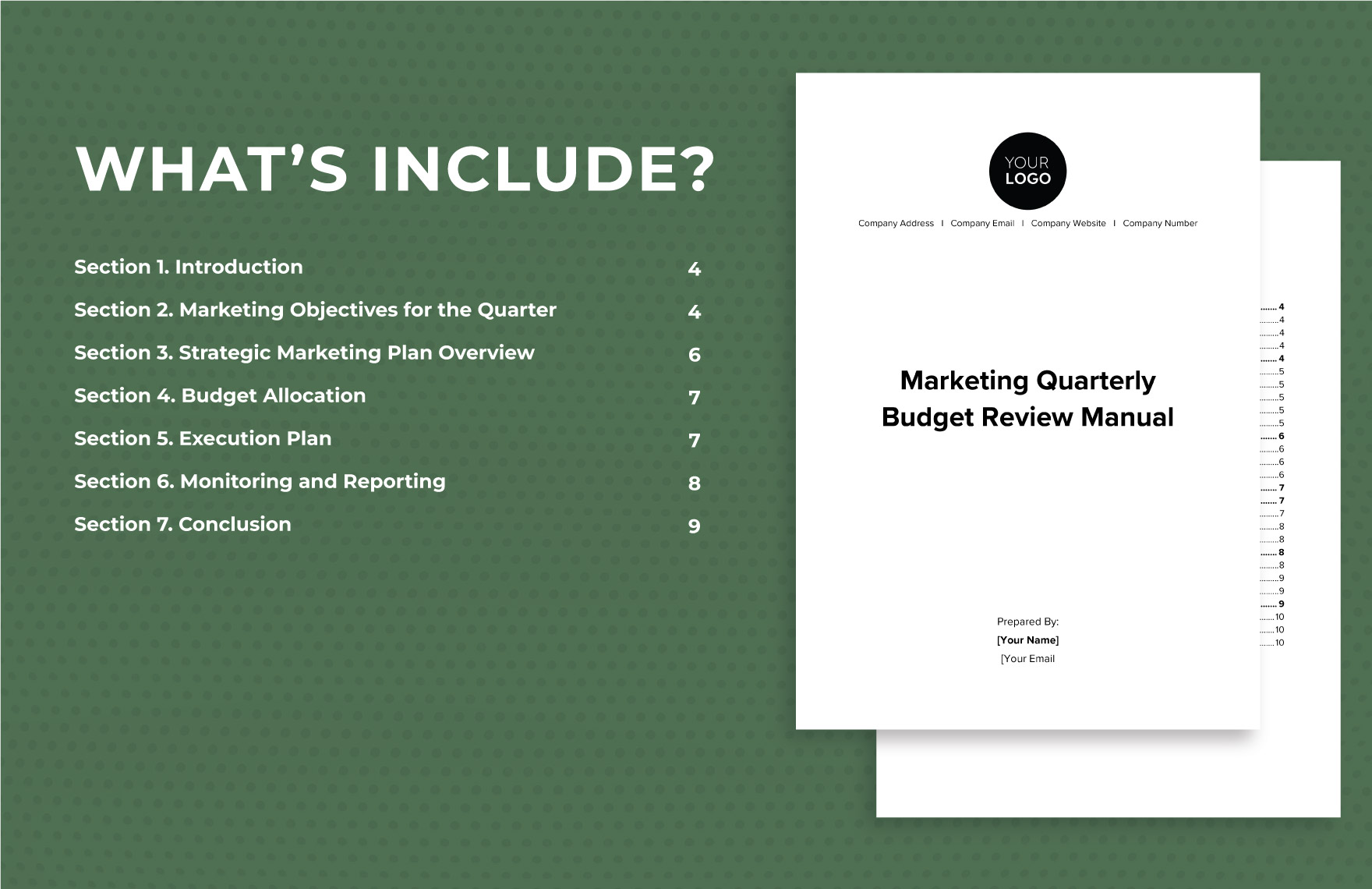 Marketing Quarterly Budget Review Manual Template