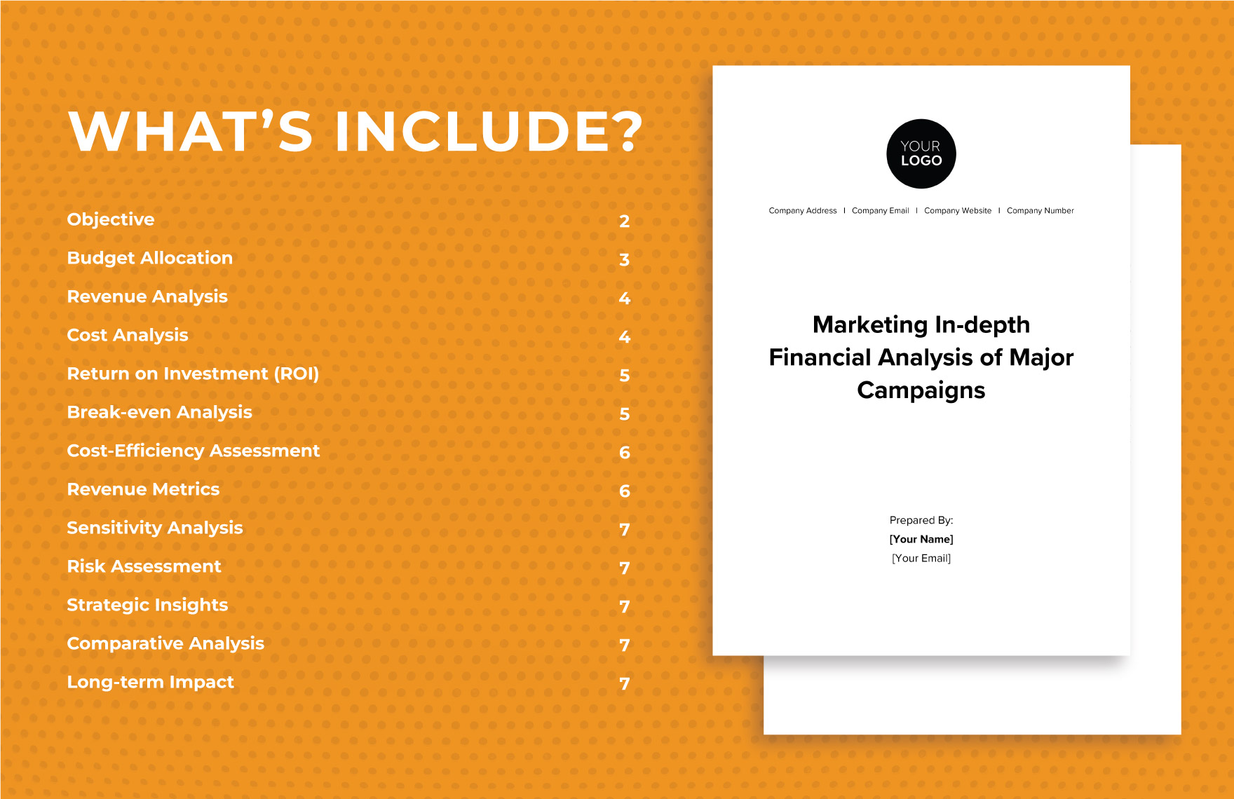 Marketing In-depth Financial Analysis of Major Campaigns Template